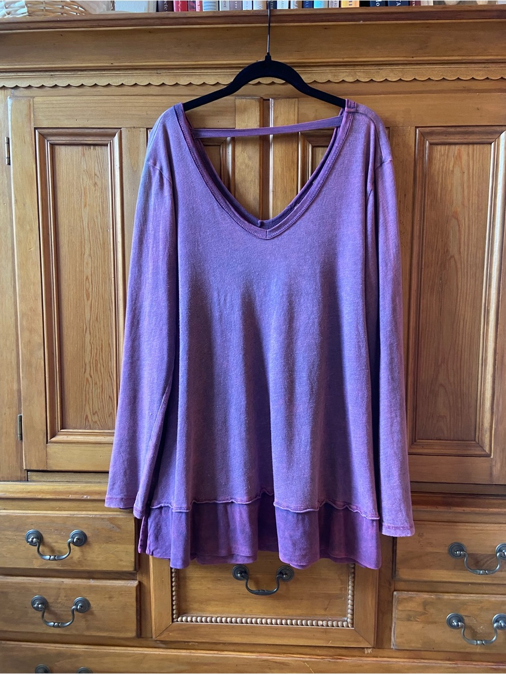 Peyton Jensen XL Purple V-Neck Layered Women's Top EUC
